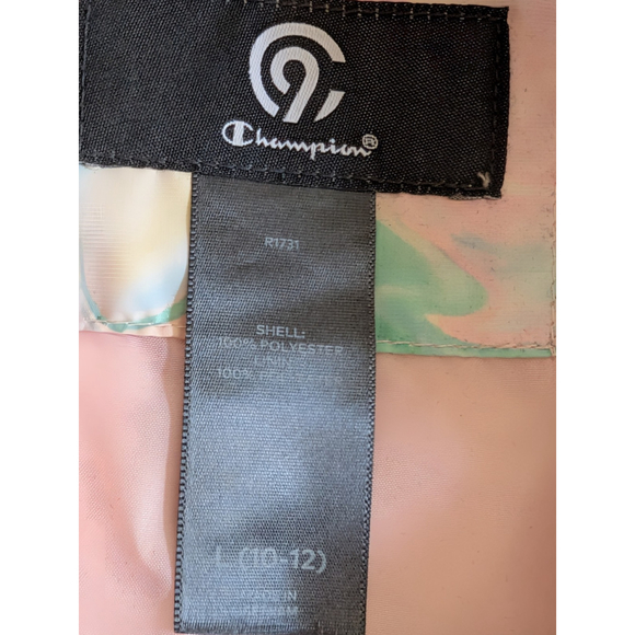 Champion C9 Rain Jacket Girls L Iridescent Bubble Print Swirl Zip Pocket - Picture 6 of 8